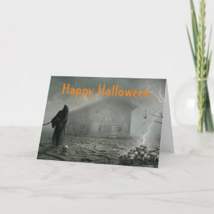 Skrämmande dödsängeln Halloween-scen Kort