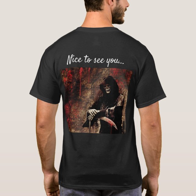 Skrämmande dödsängelshälsning t shirt (Baksida)
