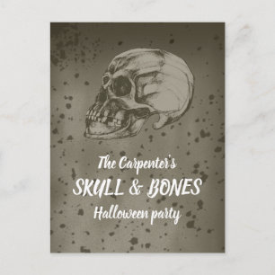 Skrämmande dödskalle för Halloween Vykort