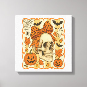 Skrämmande Dödskalle Halloween Canvastryck