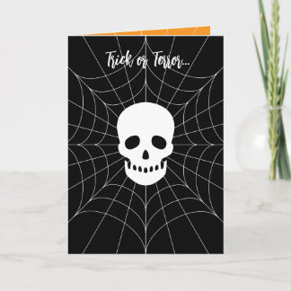 Skrämmande dödskalle Halloween Helgkort
