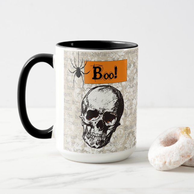 Skrämmande dödskalle Halloween Mugg (Med munk)