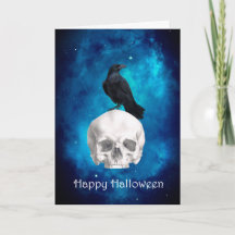 Skrämmande dödskalle Raven God Halloween