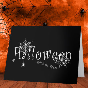 Skrämmande elegans: Halloween spindelnätsdesign Tack Kort