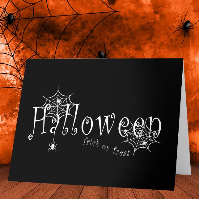 Skrämmande elegans: Halloween spindelnätsdesign Tack Kort (Skapare uppladdad)
