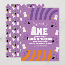 Skrämmande En Groovy Spöke Halloween Födelsedag Li Inbjudningar
