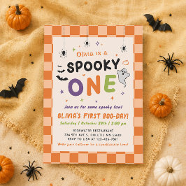 Skrämmande ett Halloween 1:a Boo-dagen födelsedag Inbjudningar
