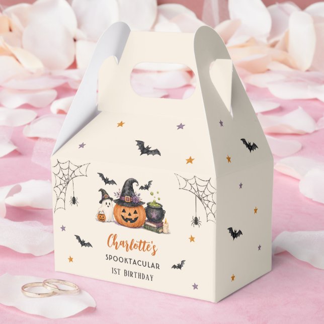 Skrämmande ett Halloween 1-års födelsedag flickor  Presentaskar (Bröllop)