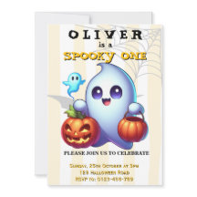 Skrämmande ett Halloween 1-års födelsedagsinbjudan