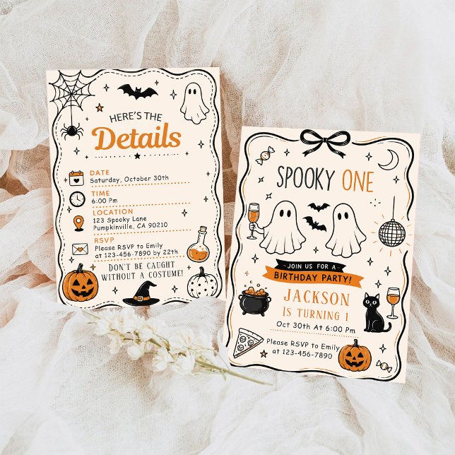 Skrämmande ett Halloween födelsedag Inbjudningar (Skapare uppladdad)