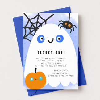 Skrämmande ett Halloween-födelsedagsinbjudan för f Inbjudningar