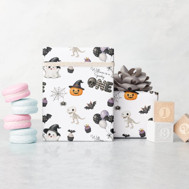 Skrämmande ett Halloween söta bebisar barn Presentpapper (Baby Shower)