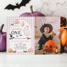Skrämmande ett Halloween-spöke 1-års födelsedagsfo