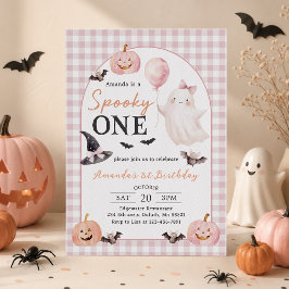 Skrämmande ett Halloween-spöke 1-års födelsedagsin Inbjudningar