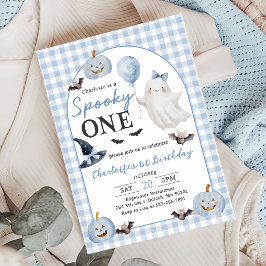 Skrämmande ett Halloween-spöke 1-års födelsedagsin Inbjudningar