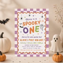 Skrämmande ett Halloween-spöke 1-års födelsedagsin Inbjudningar