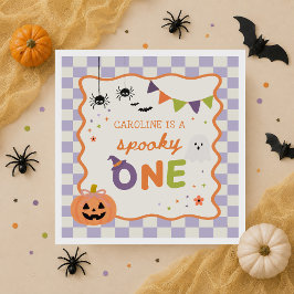 Skrämmande ett Halloween-spöke 1-års födelsedagsse Pappersservett