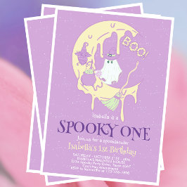 Skrämmande ett spökmåne barn 1-årsdag Halloween