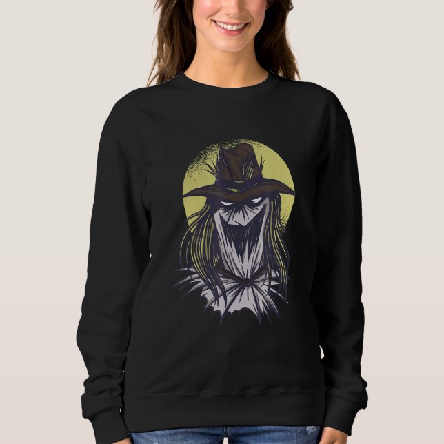Skrämmande Fågelskrämma Halloween T Shirt (Framsida)