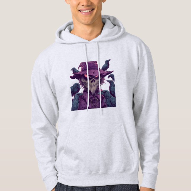 Skrämmande Fågelskrämman Raven Tröja Hoodie (Framsida)