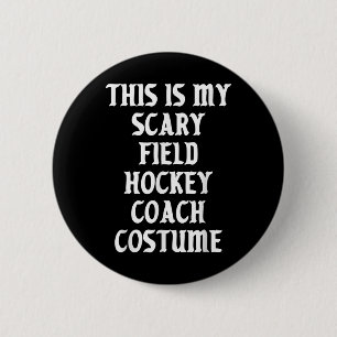 Skrämmande fälthockeytränare kostym Halloween Knapp
