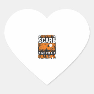 Skrämmande farfar Vintage Halloween-tröja design_1 Hjärtformat Klistermärke