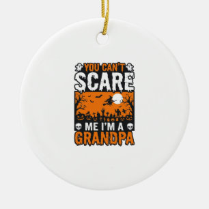 Skrämmande farfar Vintage Halloween-tröja design_1 Julgransprydnad Keramik