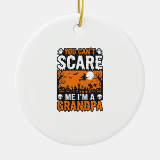 Skrämmande farfar Vintage Halloween-tröja design_1 Julgransprydnad Keramik