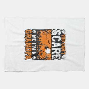 Skrämmande farfar Vintage Halloween-tröja design_1 Kökshandduk