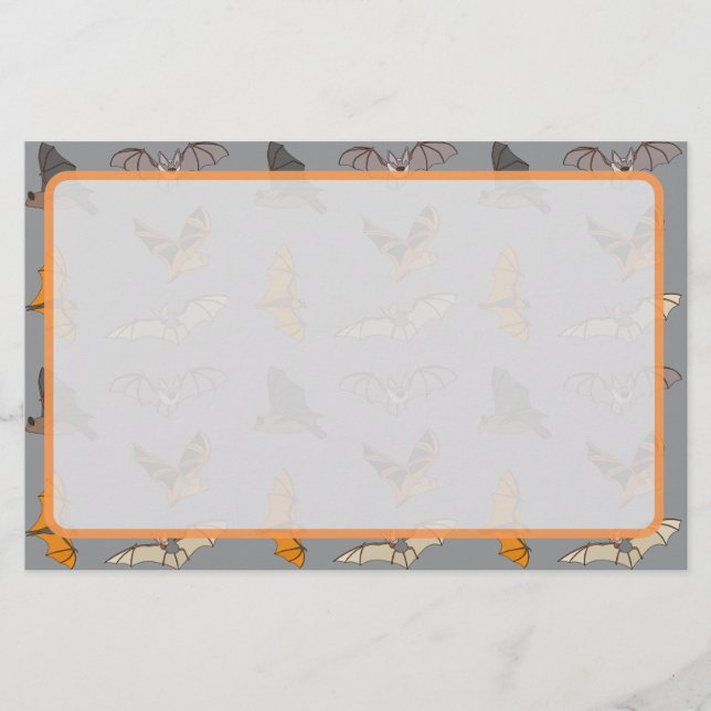 Skrämmande fladdermöss Halloween  Brevpapper (Framsida)
