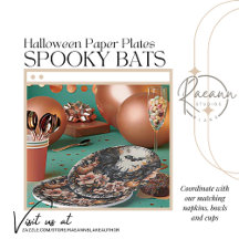 Skrämmande fladdermöss Halloween Pappers Tallrikar