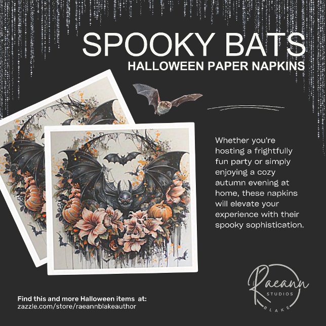 Skrämmande fladdermöss Halloween pappersservetter (Skapare uppladdad)