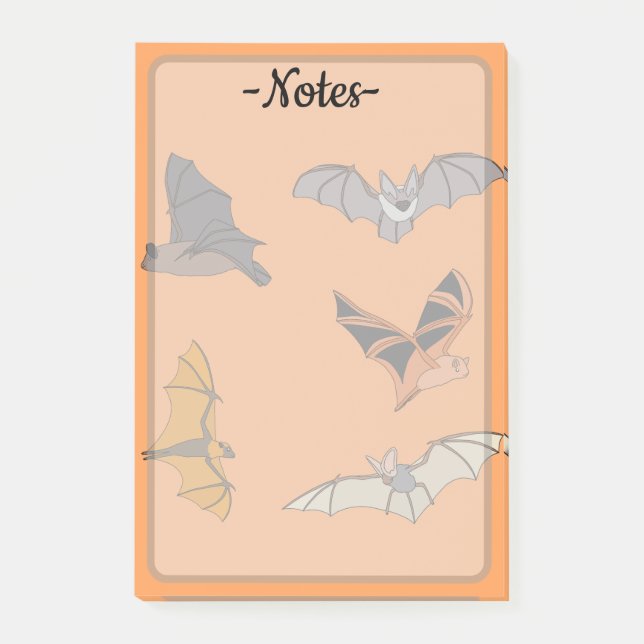 Skrämmande fladdermöss Halloween  Post-it Block (Framsida)