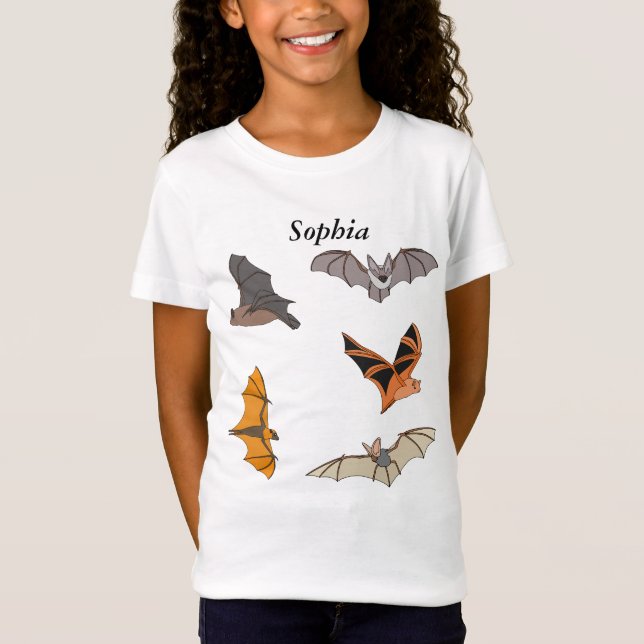Skrämmande fladdermöss Halloween  T Shirt (Framsida)