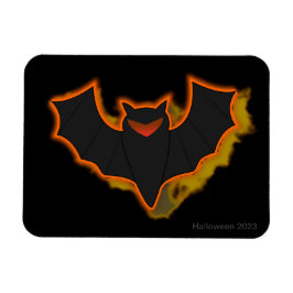 Skrämmande fladdermus Halloween fotomagnet | Svart Magnet