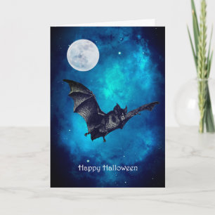Skrämmande fladdermus Halloween Kort