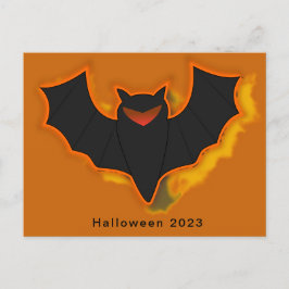 Skrämmande fladdermus Halloween postkort - Orange Helg Vykort