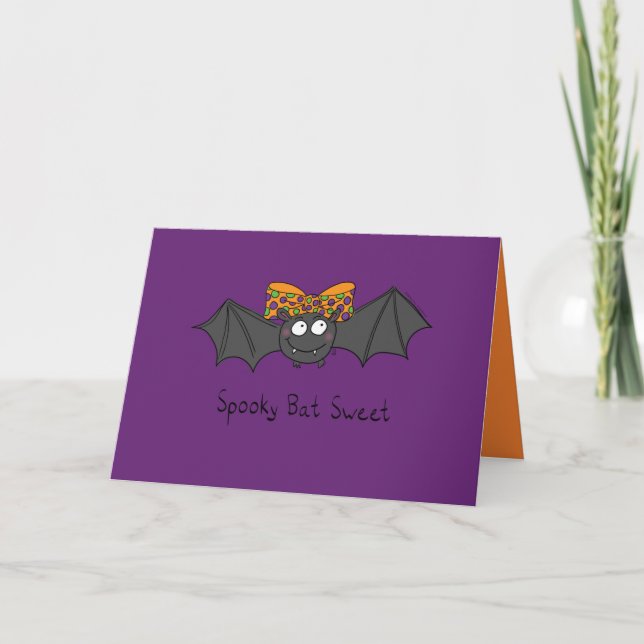 Skrämmande fladdermusgodis - Halloween välkomstkor Kort (Framsida)