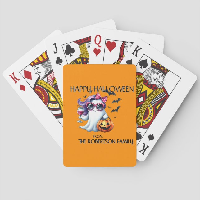 Skrämmande flickaktig spök Halloween  Casinokort (Baksidan)