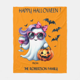 Skrämmande flickaktig spök Halloween Fleecefilt