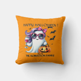 Skrämmande flickaktig spök Halloween Kudde