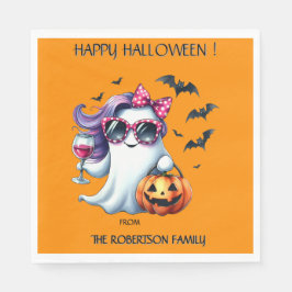 Skrämmande flickaktig spök Halloween Pappersservett