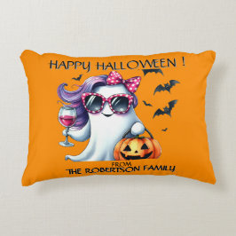 Skrämmande flickaktig spök Halloween Prydnadskudde