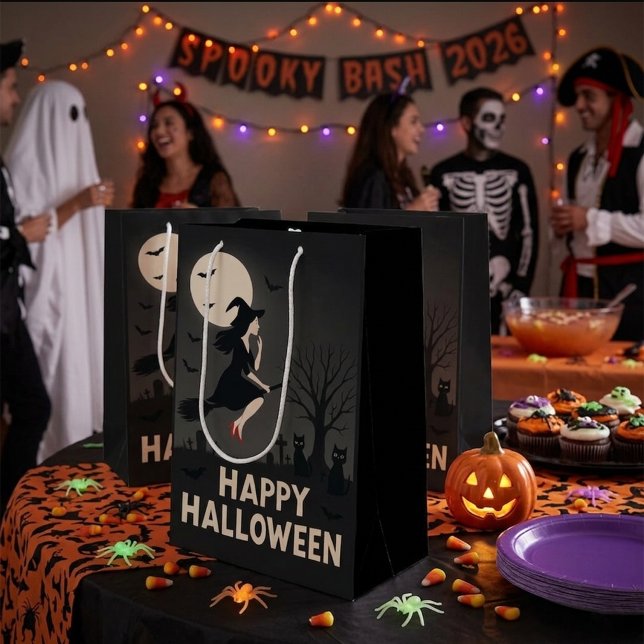 Skrämmande flygande häxa Halloween hälsning  (Skapare uppladdad)