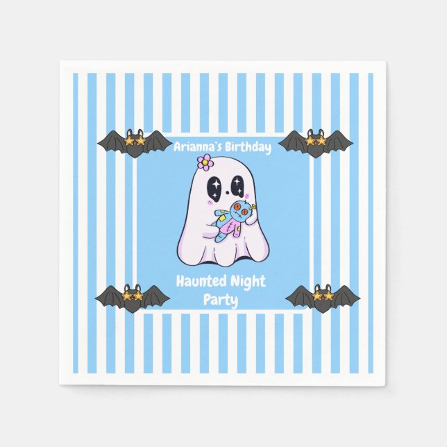 Skrämmande födelsedagsfest på halloween-natten pappersservett (Framsidan)