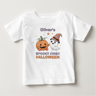 "Skrämmande första Halloween" Söt spöke & pumpa T Shirt