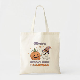 "Skrämmande första Halloween" Söt spöke & pumpa Tygkasse