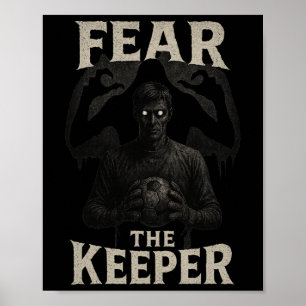 Skrämmande fotbollsmålvakt skräck rädsla målvakten poster