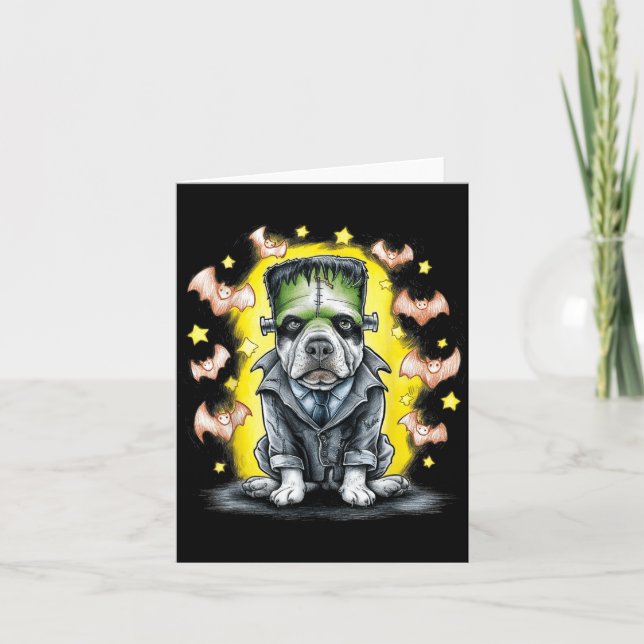 Skrämmande Frankenstein Monsterhund - Kuslig Hallo Kort (Framsida)