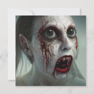 Skrämmande Gångande Zombie Halloween Kort